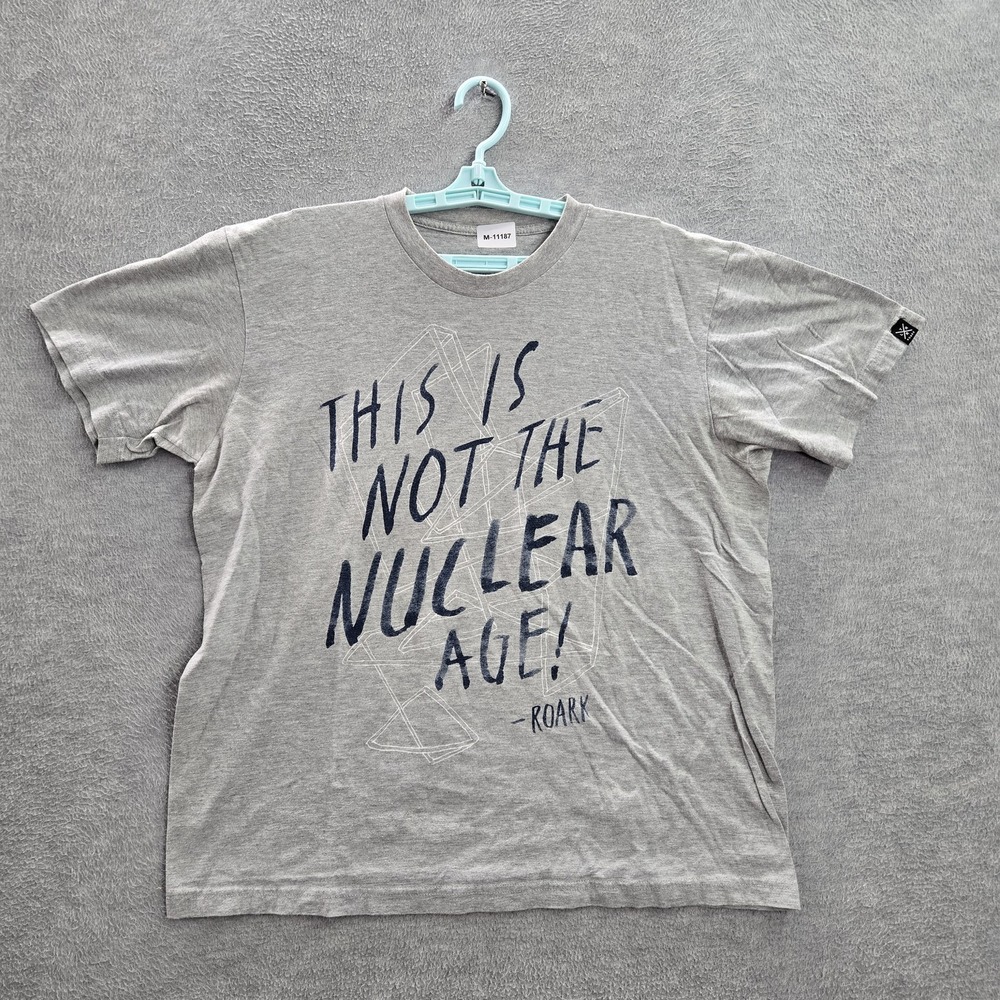 Roark Revival Men Shirt L Gray This Is Not The Nuclear Age Short Sleeve Tee